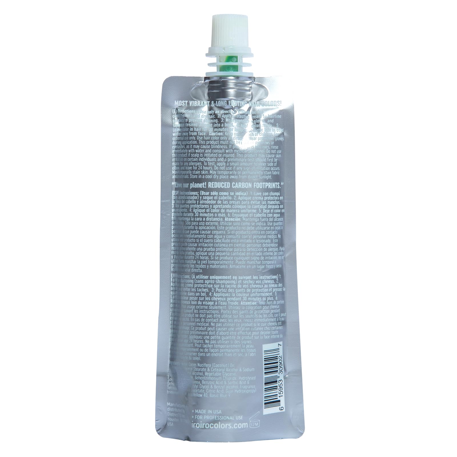 IROIRO eco pouch packaging highlights sustainable, waste-reducing coloring at home.