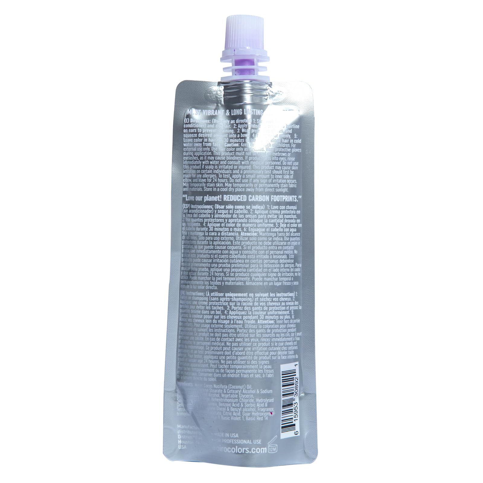 IROIRO eco-pouch packaging highlighting sustainable, waste-reducing hair color packaging.