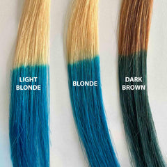 iroiro final blue shade on hair showing rich, glossy color