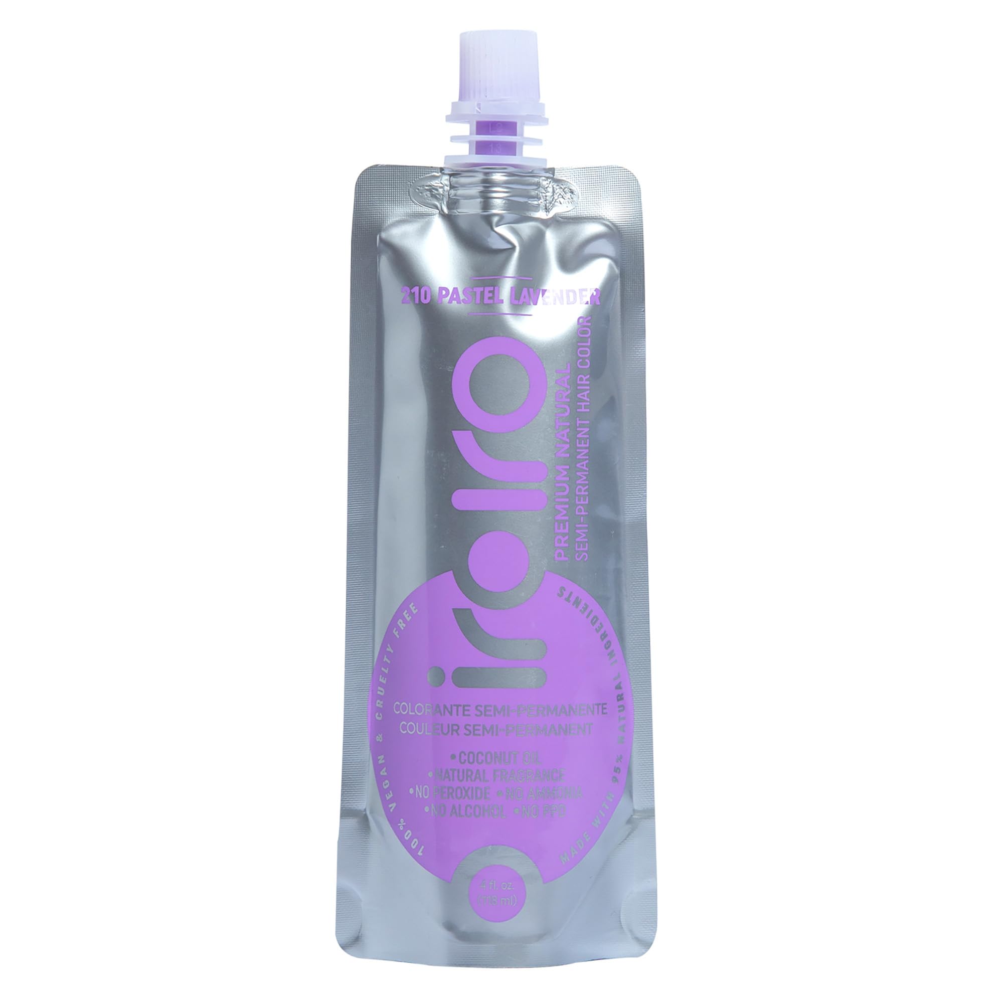 IROIRO pastel lavender color application showing even, gentle color deposition.