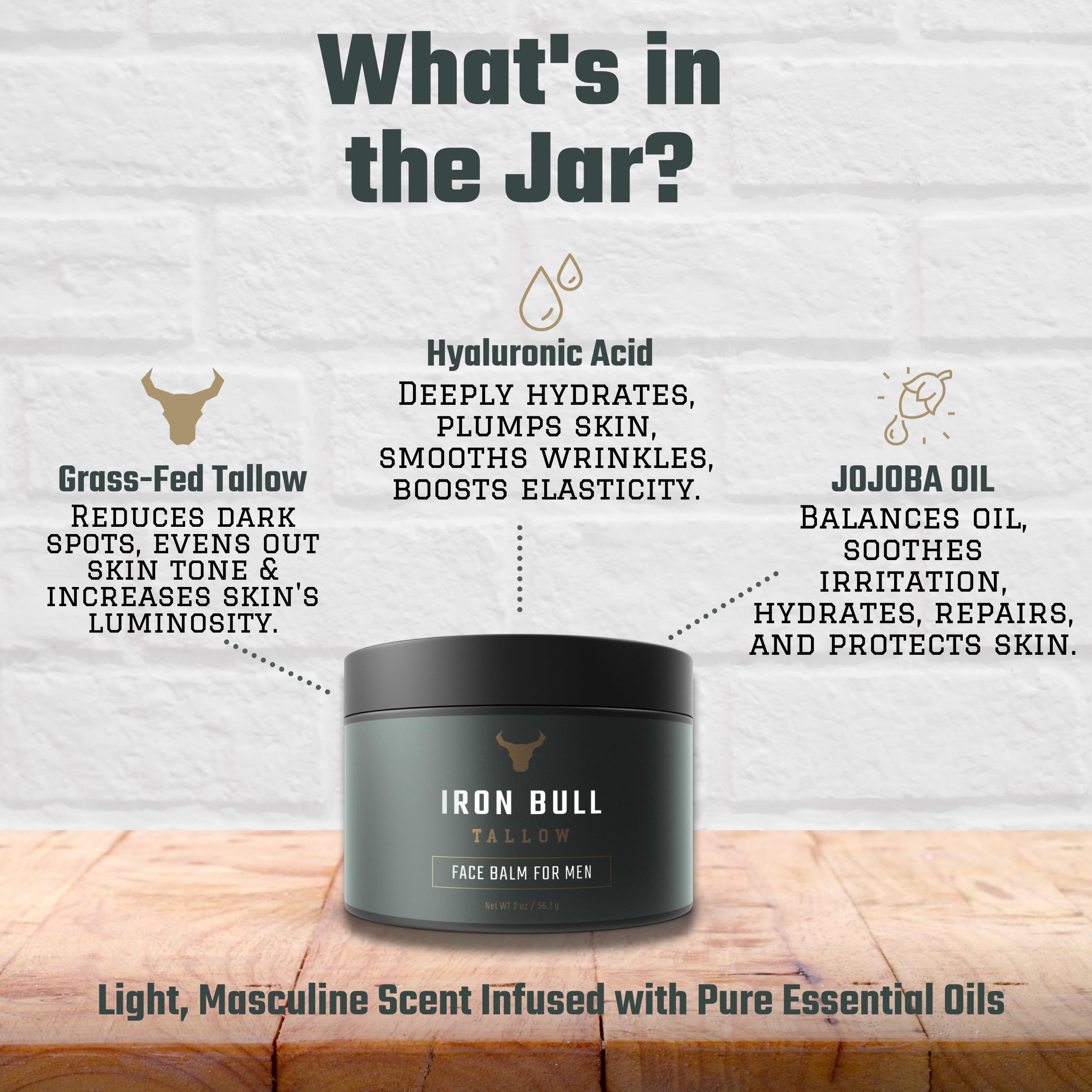 Iron Bull Tallow suits all skin types with a clean finish.