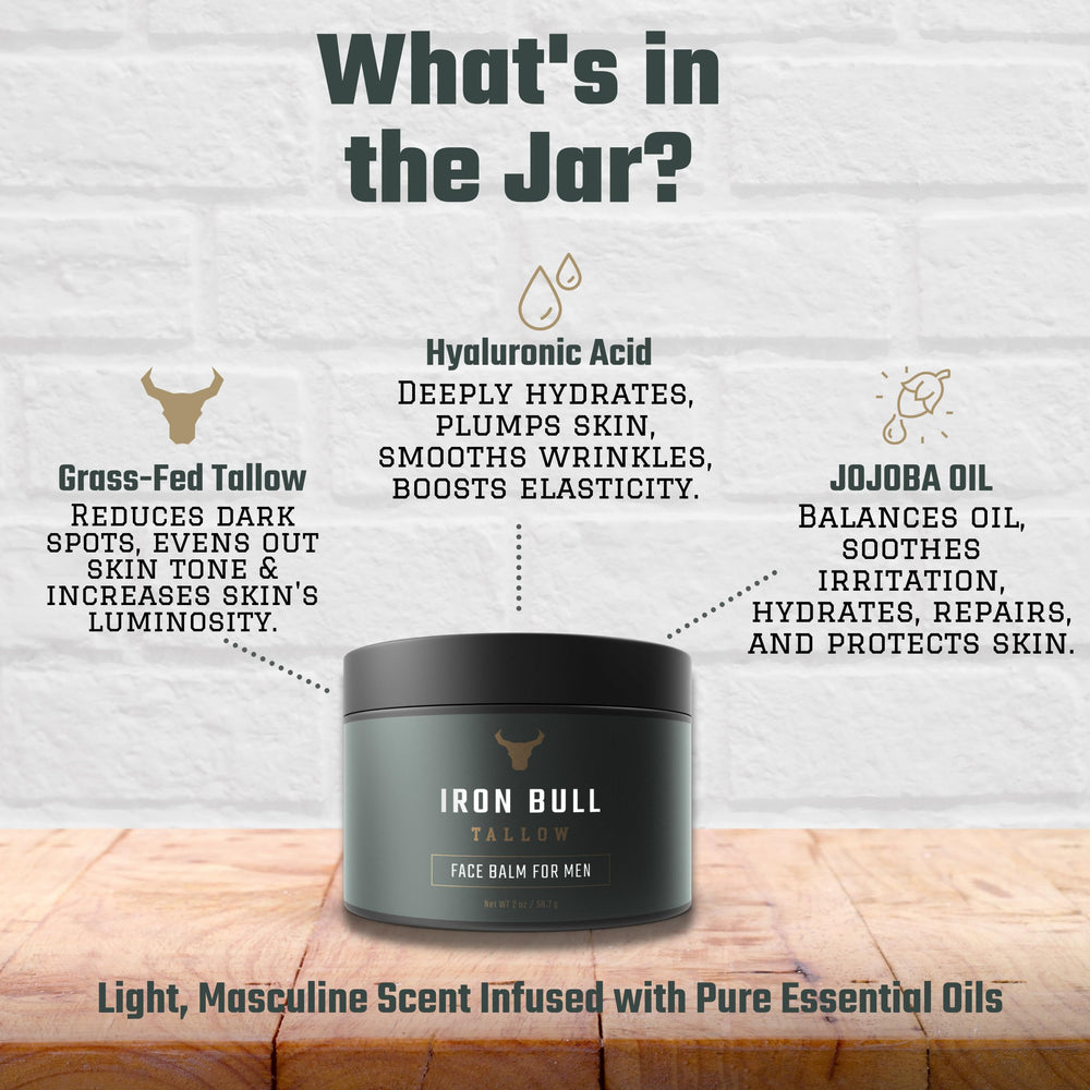 Iron Bull Tallow suits all skin types with a clean finish.