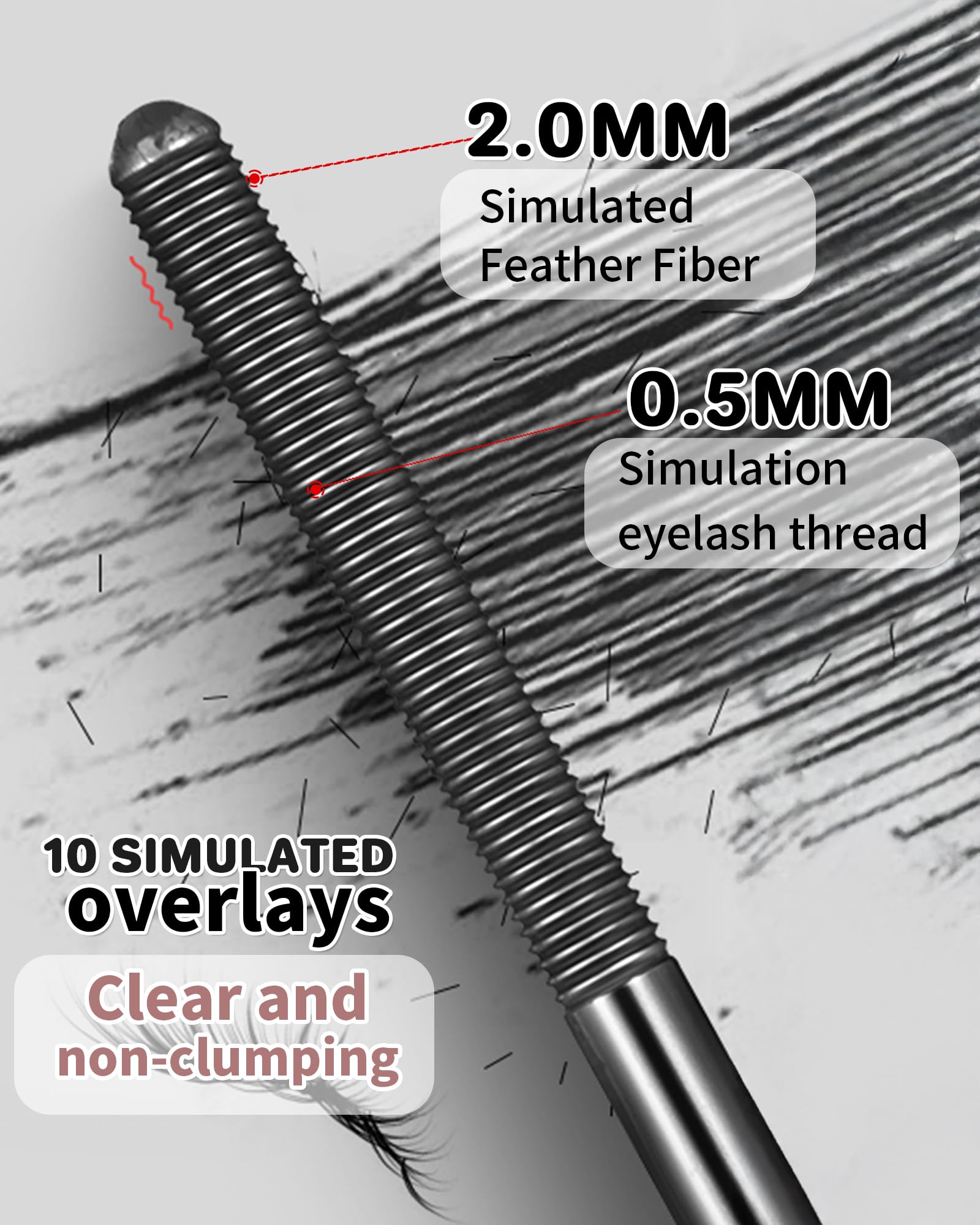 Iron Wand Mascara kit includes eyelash curler for easier curl.