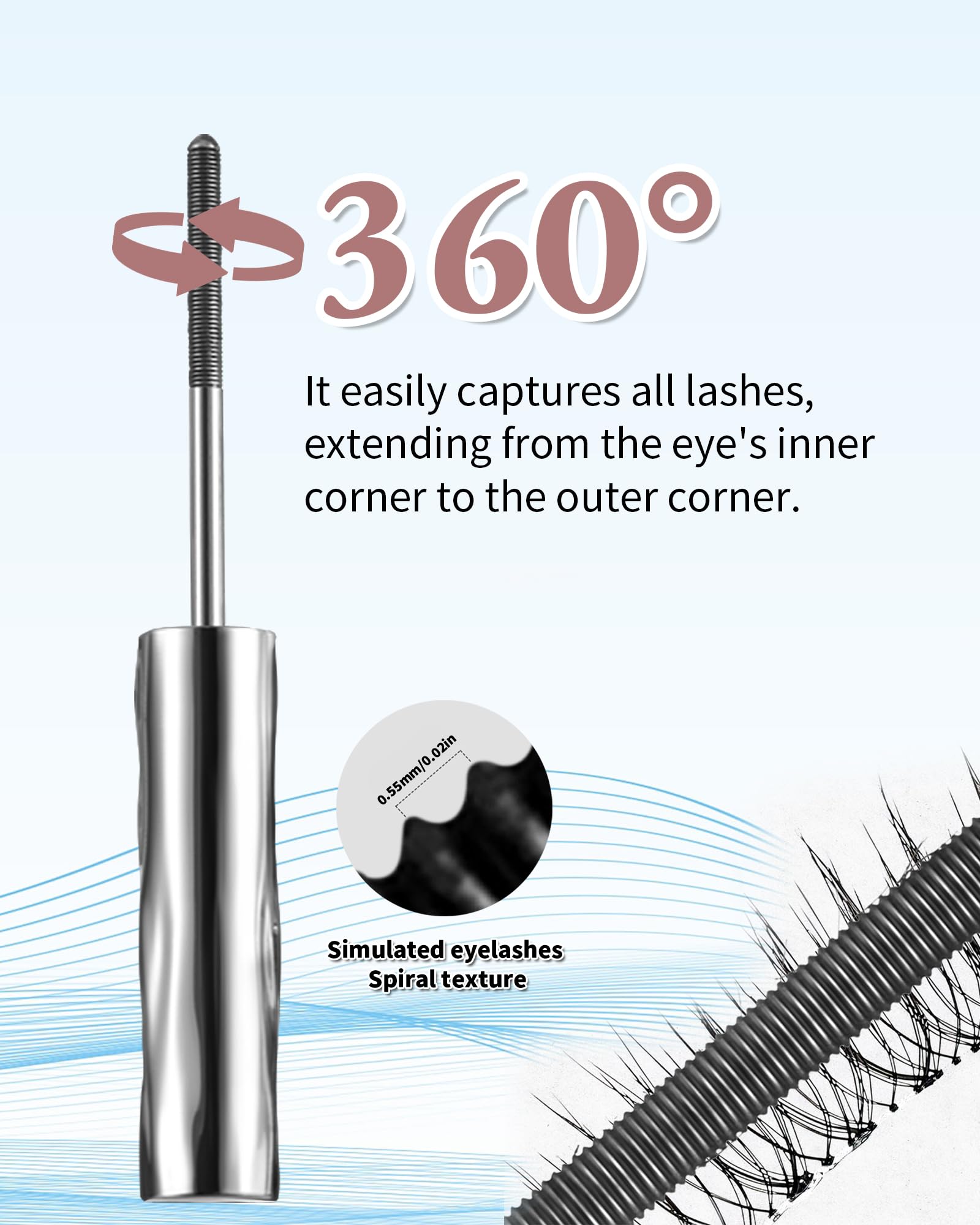 Iron Wand Mascara delivering no flaking for a clean look.