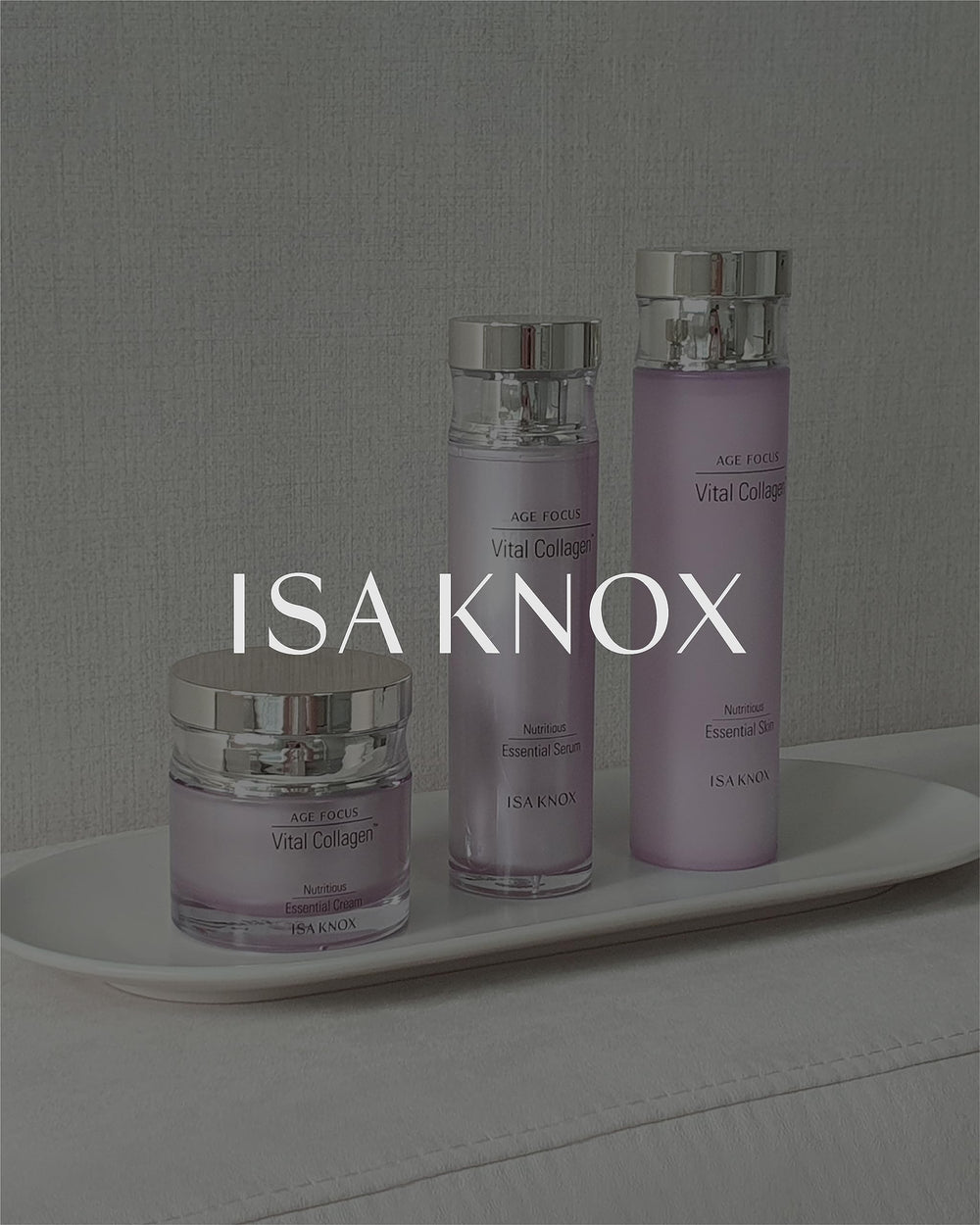 Isa Knox Vital Collagen serum applied to skin for smoother texture.