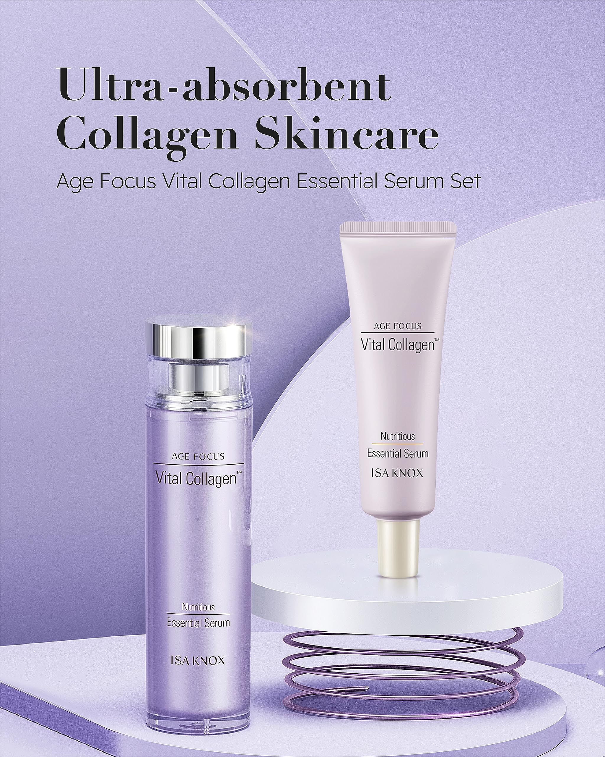 Close-up of Isa Knox Vital Collagen serum dropper dispensing product.