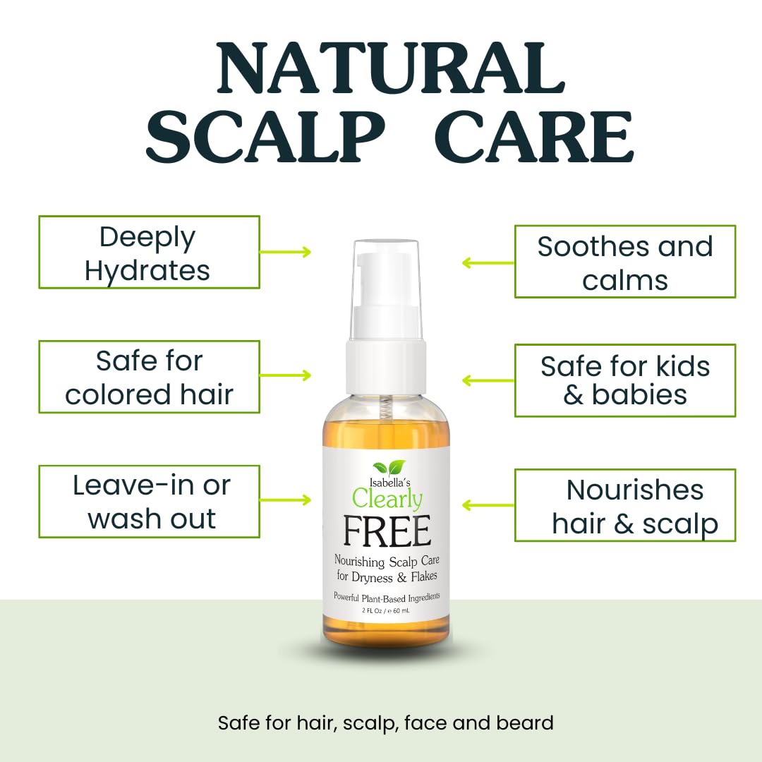 Isabella's Clearly FREE scalp application illustrates an easy daily routine for itch relief