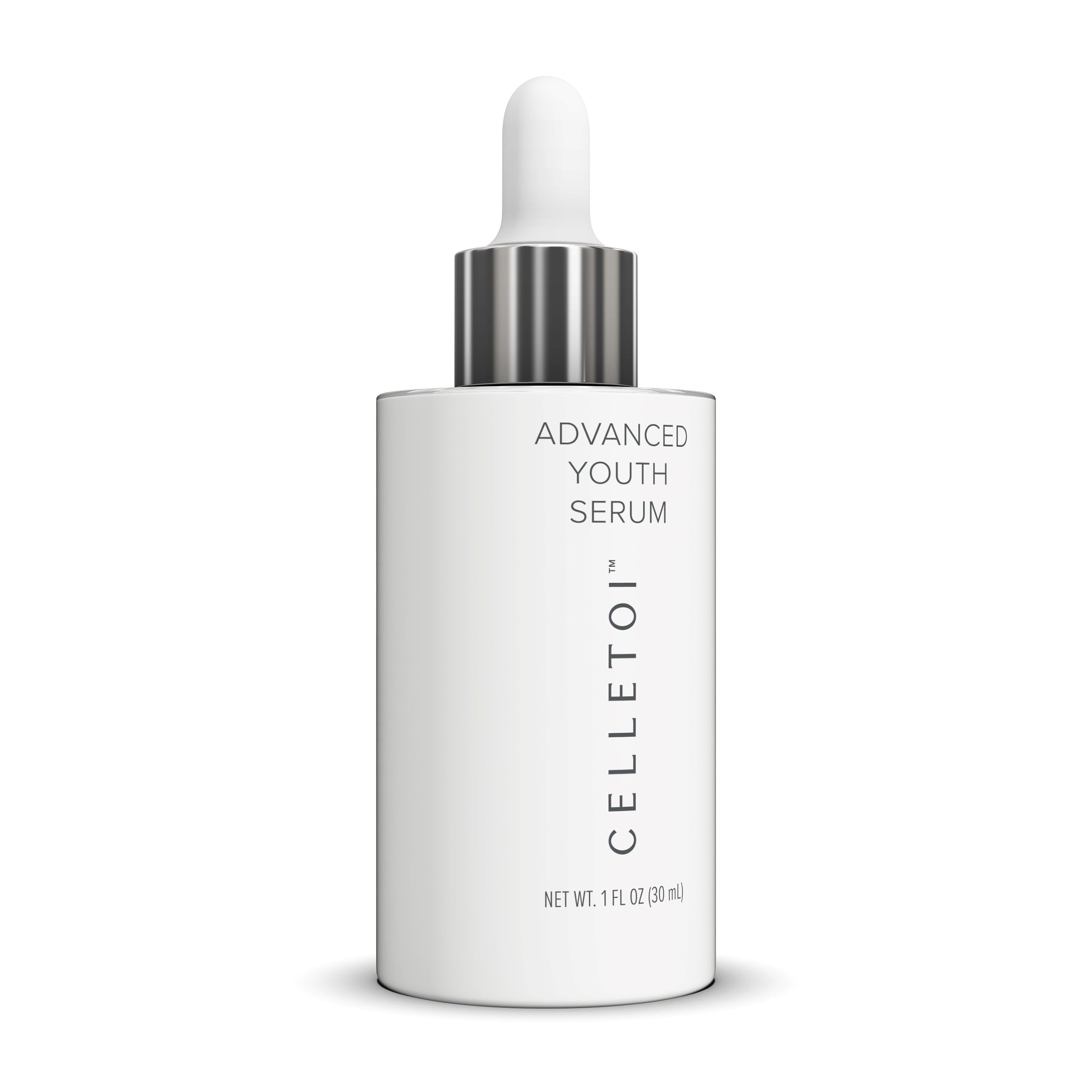 Isagenix Celletoi Advanced Youth Serum bottle close-up showing firming potential