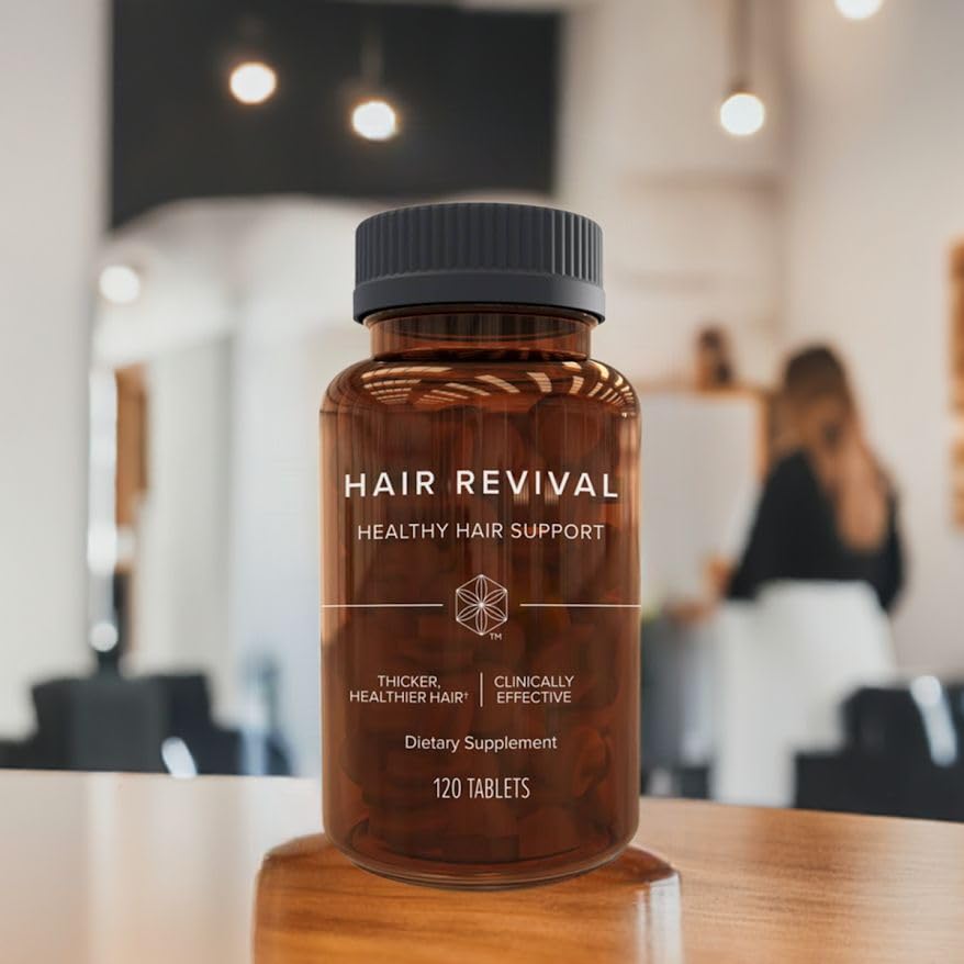 Isagenix Hair Revival banana flower extract visual signaling thicker hair potential.