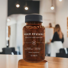 Isagenix Hair Revival banana flower extract visual signaling thicker hair potential.