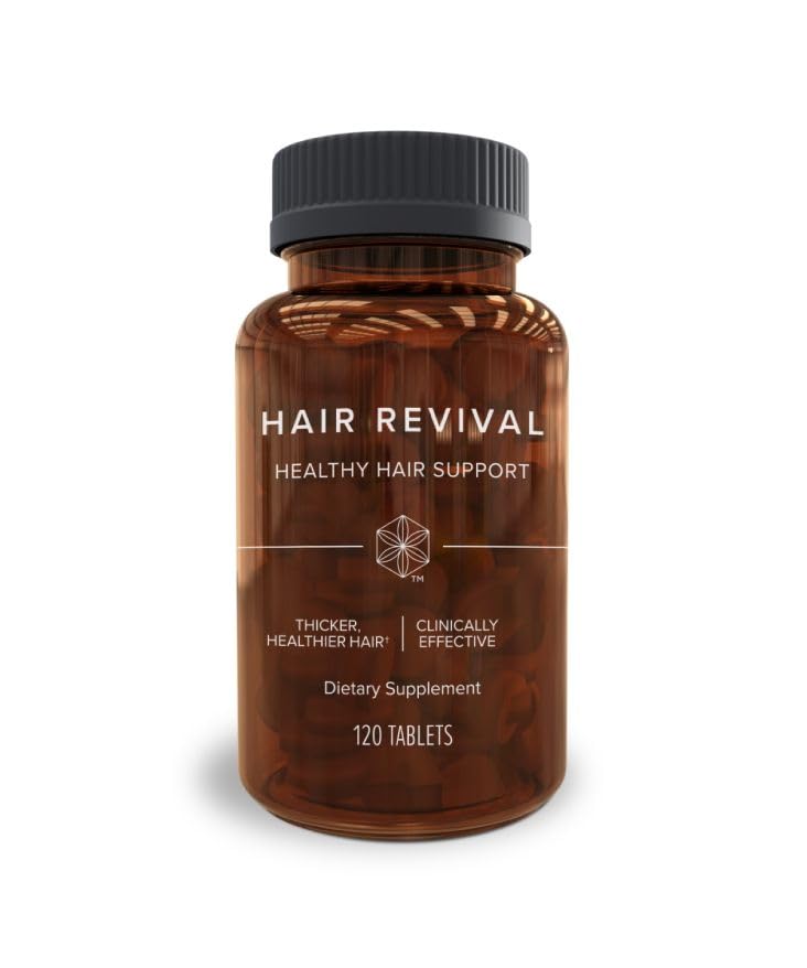 Isagenix Hair Revival bottle front showing tablets for daily scalp nourishment.