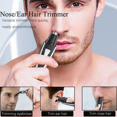 ISCSTO nose trimmer in use for nostrils and brows grooming.