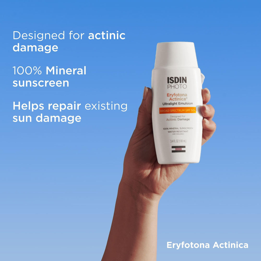 ISDIN Eryfotona Actinica mineral formula graphic emphasizes zinc oxide protection