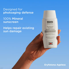 ISDIN Eryfotona Ageless tinted sunscreen swatch on skin for even tone