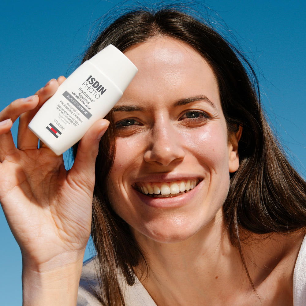 ISDIN Eryfotona Ageless travel size tube ready for on the go sun defense