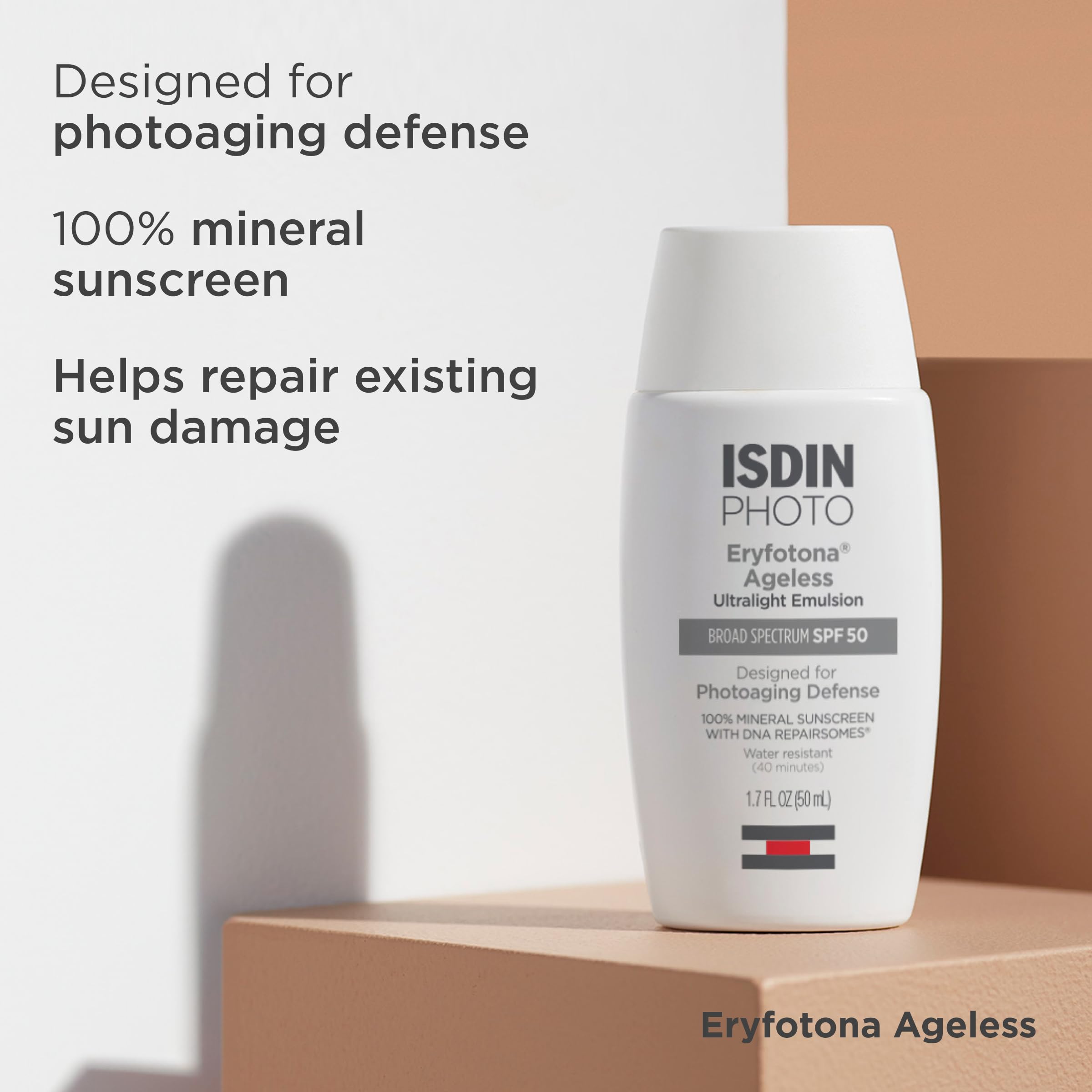 ISDIN Eryfotona Ageless zinc oxide coverage forming natural protection