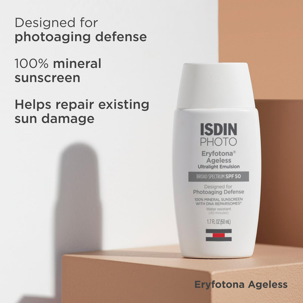 ISDIN Eryfotona Ageless zinc oxide coverage forming natural protection