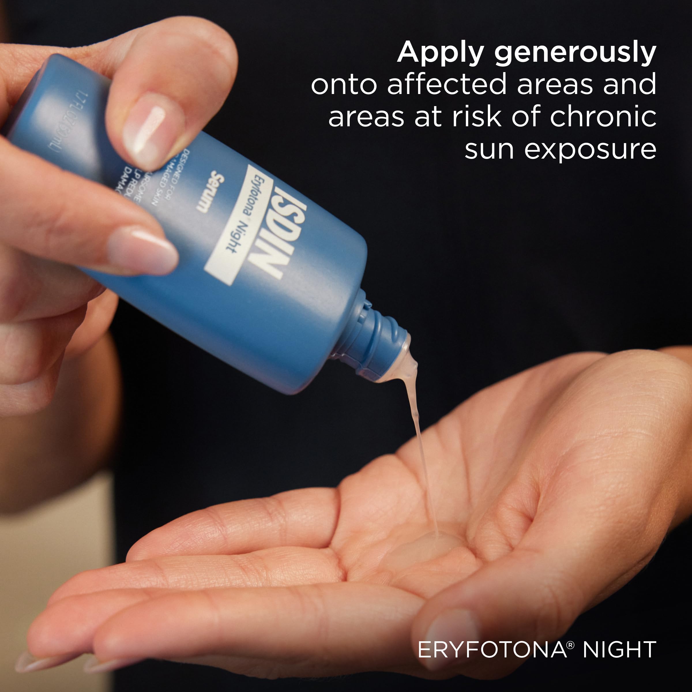 ISDIN Eryfotona Night demonstrates improved tone and texture over time.