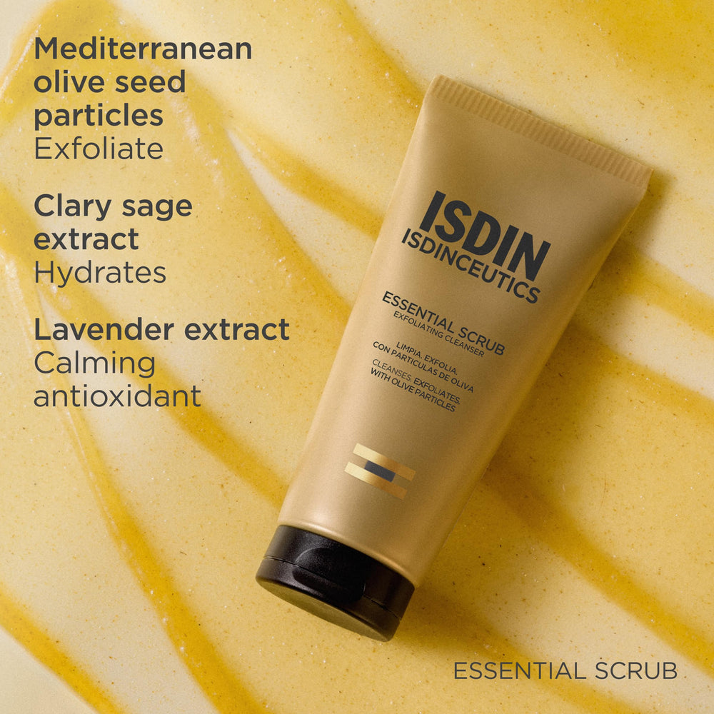 ISDIN Essential Scrub serves as the second step in double cleansing.