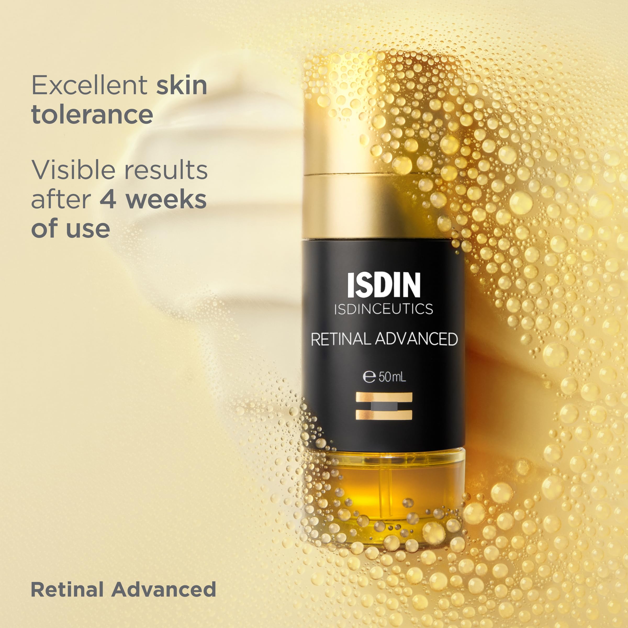 ISDIN Isdinceutics Retinal Advanced bottle beside moisturizer signals complete night routine