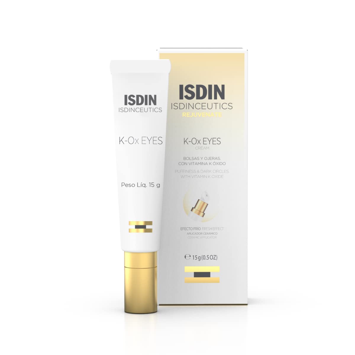 ISDIN Isdinceutics K-Ox Eyes bottle closeup showing brightness and hydration.