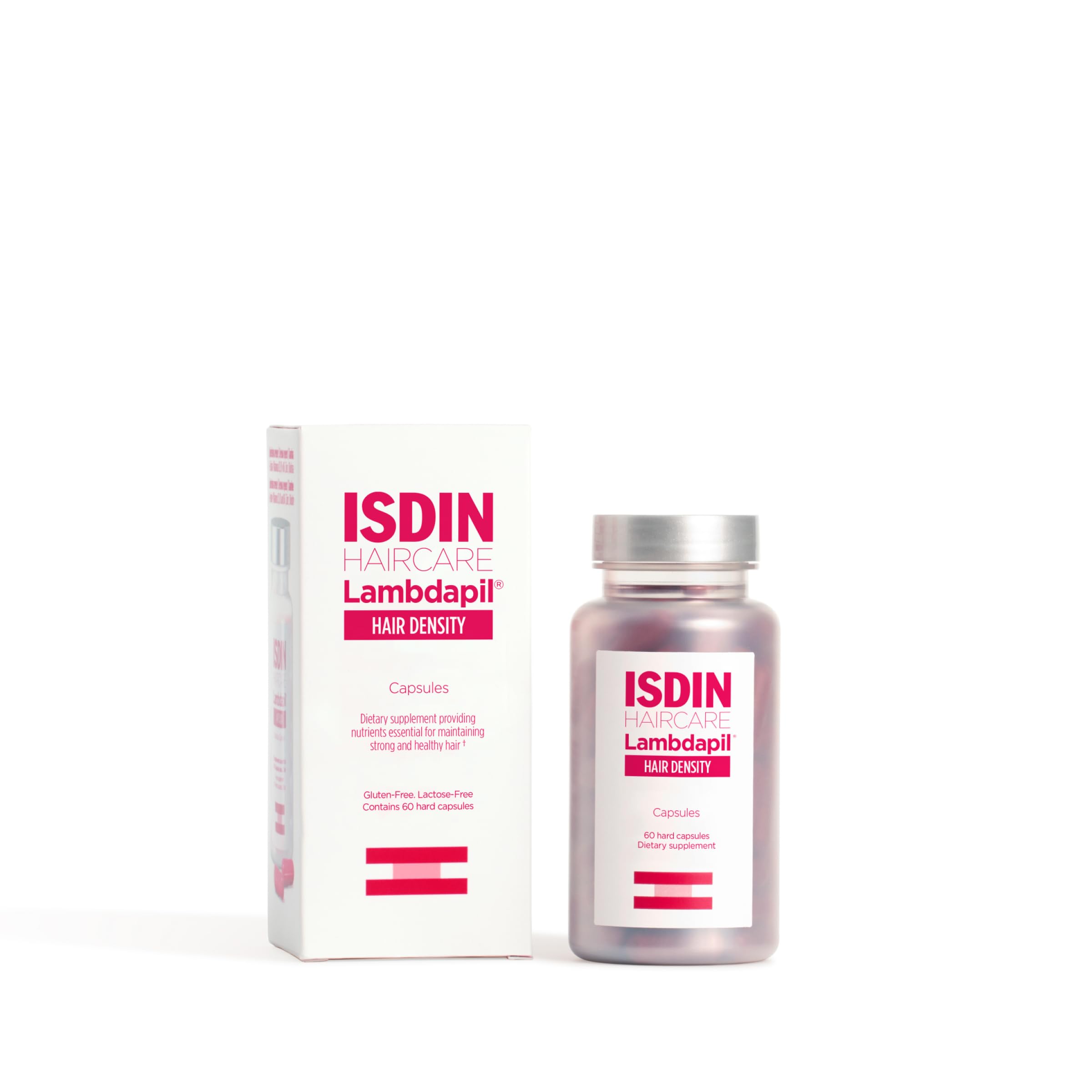 ISDIN Lambdapil bottle view highlighting packaging for daily hair health support