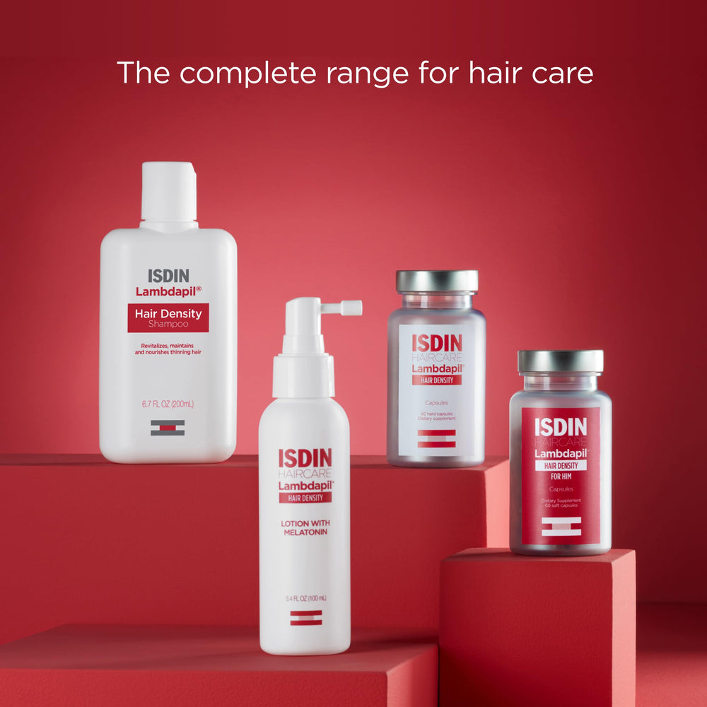 ISDIN Lambdapil brand studio shot reinforces premium care