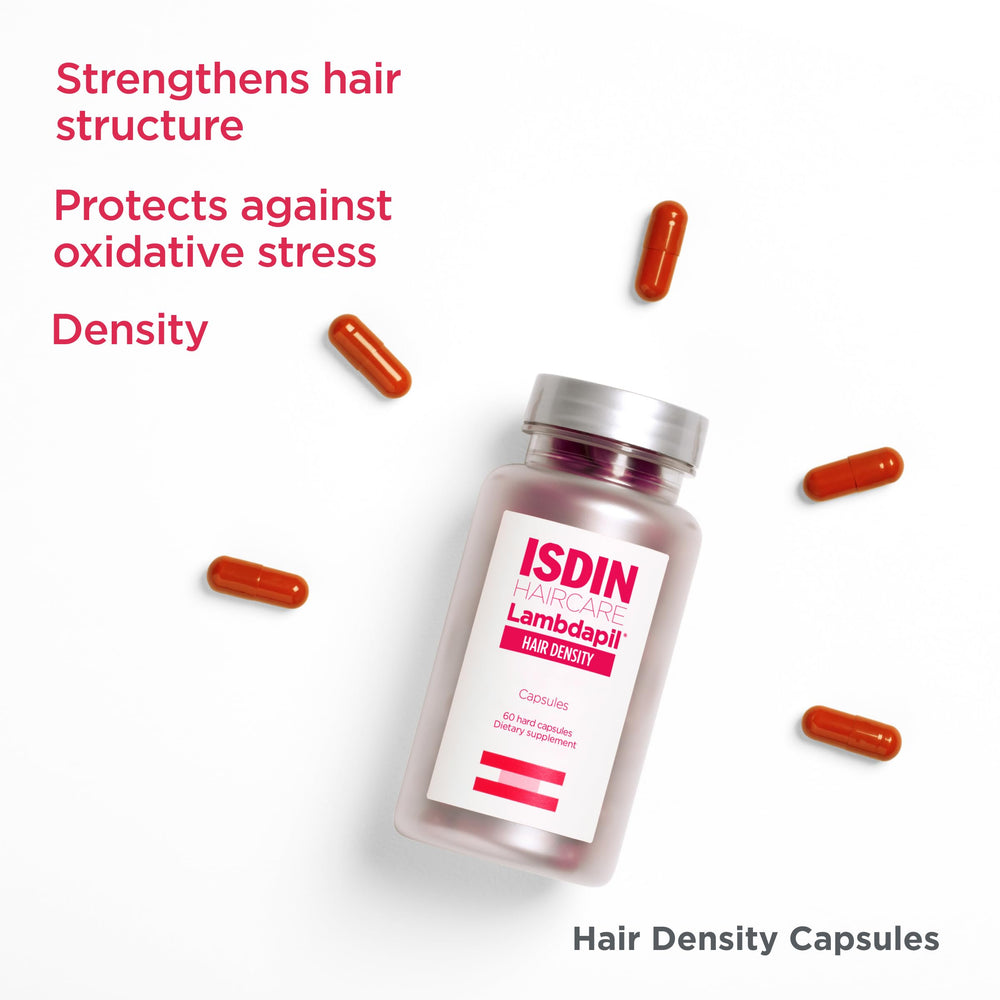 ISDIN Lambdapil three-month supply packaging emphasizes value and routine.