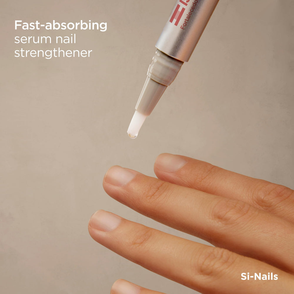 ISDIN Si-Nails serum drop dispensing shows precise nail application
