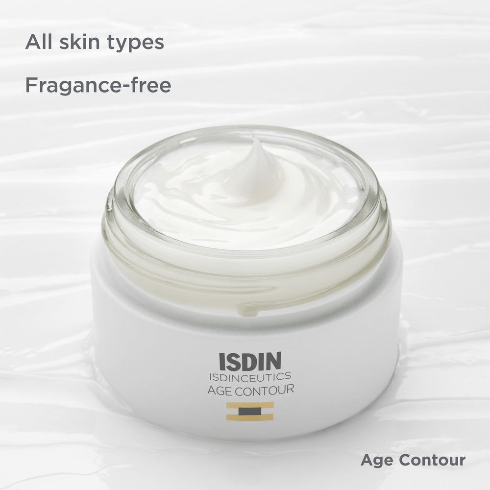 ISDIN Isdinceutics Age Contour night application scene illustrating overnight rejuvenation