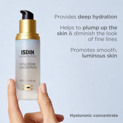 ISDIN Isdinceutics Hyaluronic Concentrate travel-packaging ideal for skincare on the go.