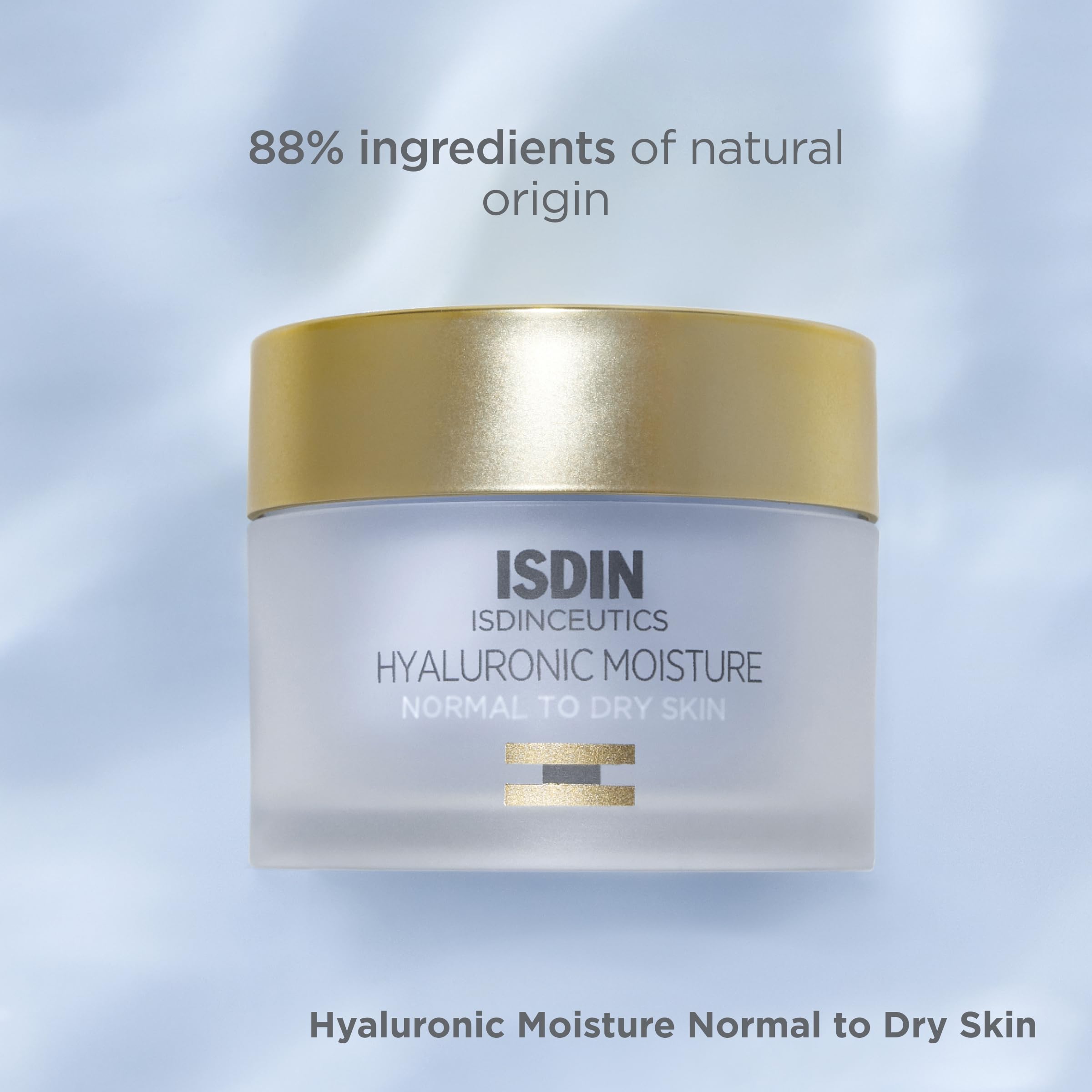 ISDIN Isdinceutics Hyaluronic Moisture packaging front with premium skincare branding.