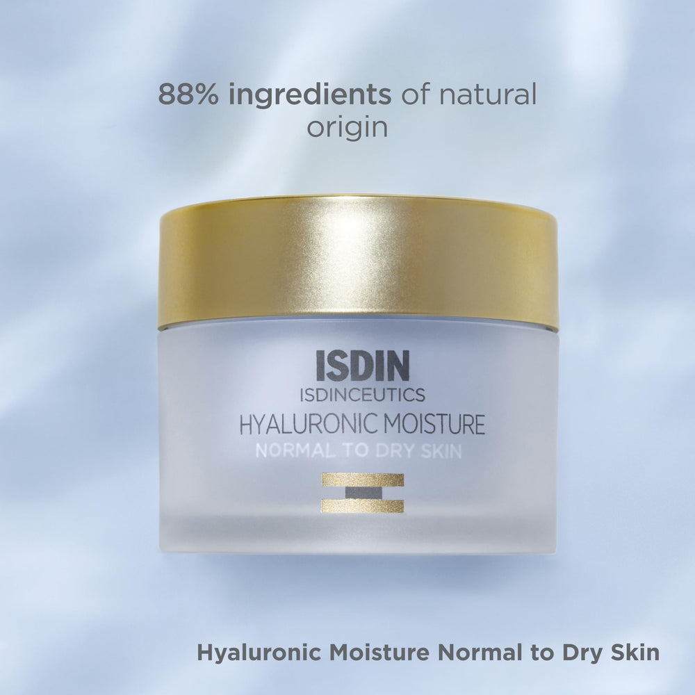 ISDIN Isdinceutics Hyaluronic Moisture packaging front with premium skincare branding.