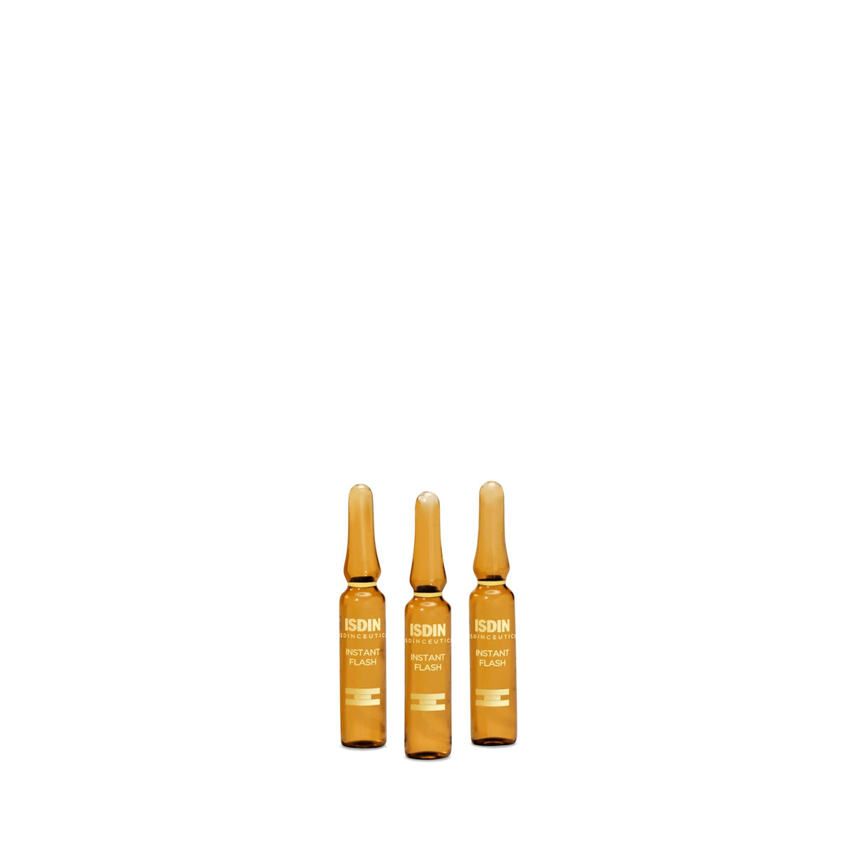 ISDIN Isdinceutics Instant Flash Serum bottle showing premium packaging and a firming impression