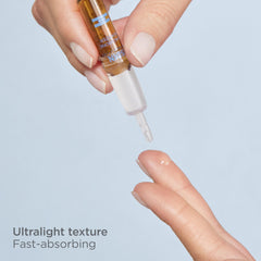 Isdinceutics ampoules texture shot demonstrates smooth absorption