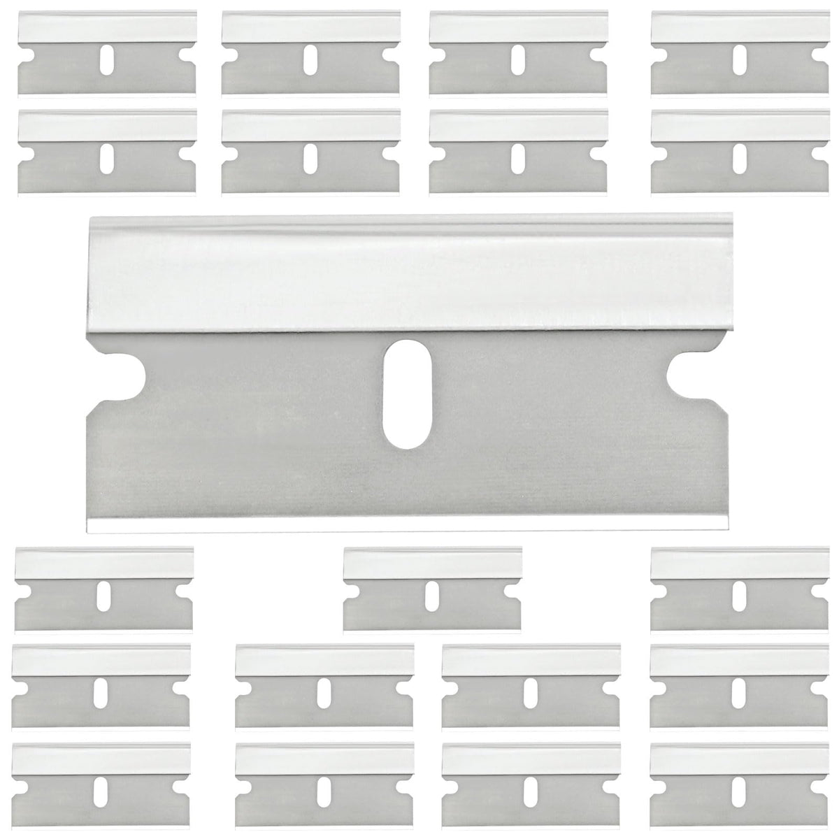 ISDVBUY 20-pack razor blades front view for versatile crafts and projects