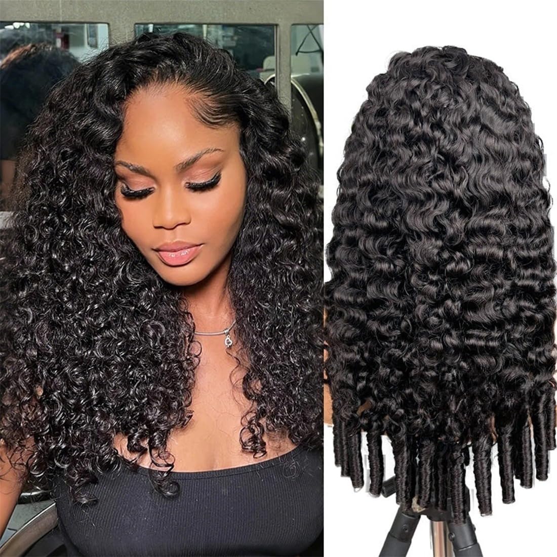 ISEE Half Wig 18in Burmese Curly unprocessed hair for natural volume.