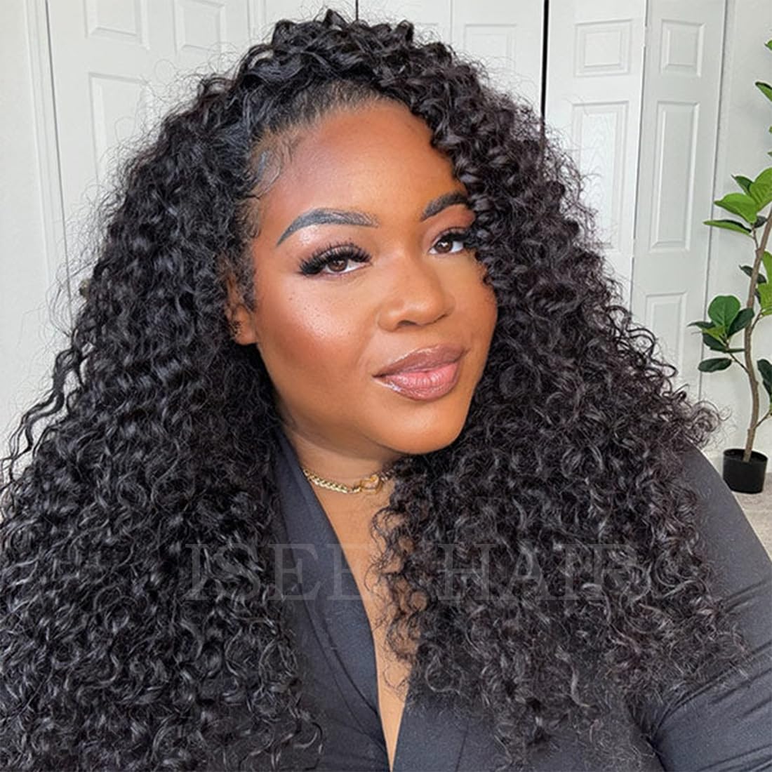 ISEE half wig styling options including flip-over and ponytail looks
