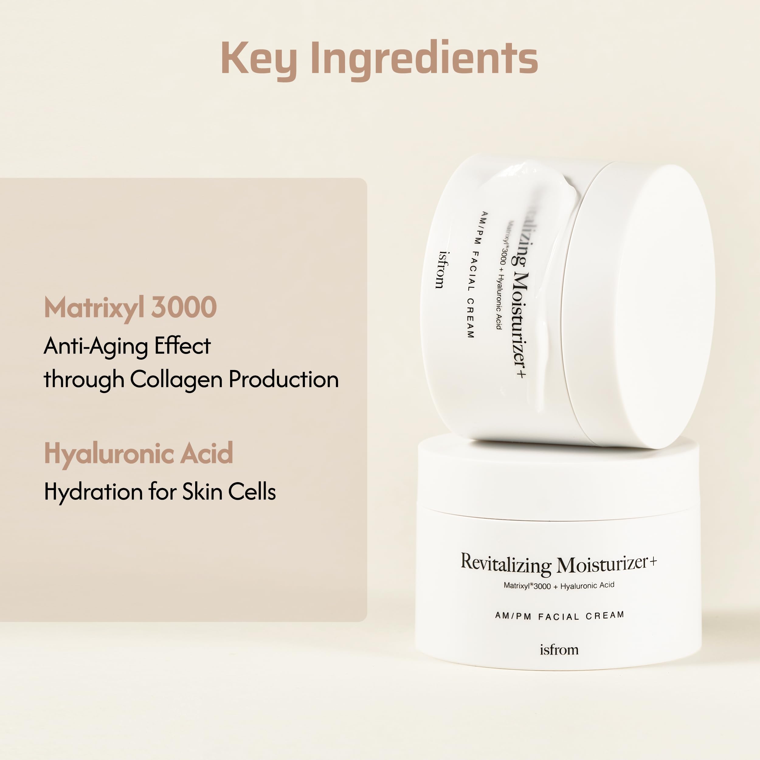 IS_FROM Revitalizing Moisturizer+ night stand shot suggests convenient nightly care.