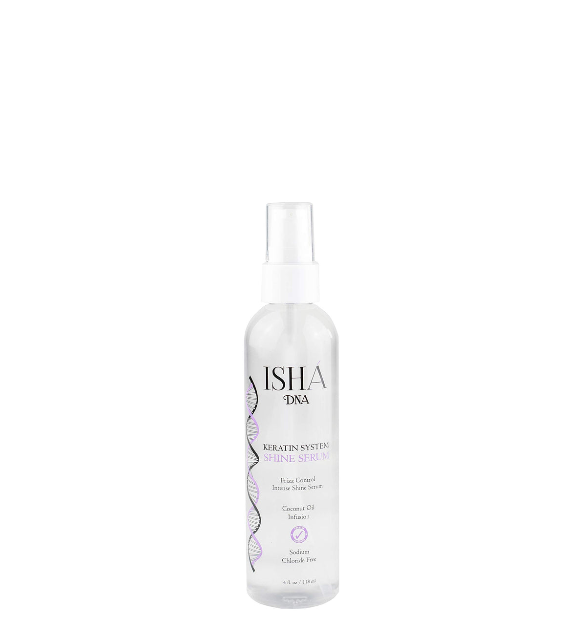 ISHA DNA Keratin Shine Serum Drops bottle pour for easy frizz-control application