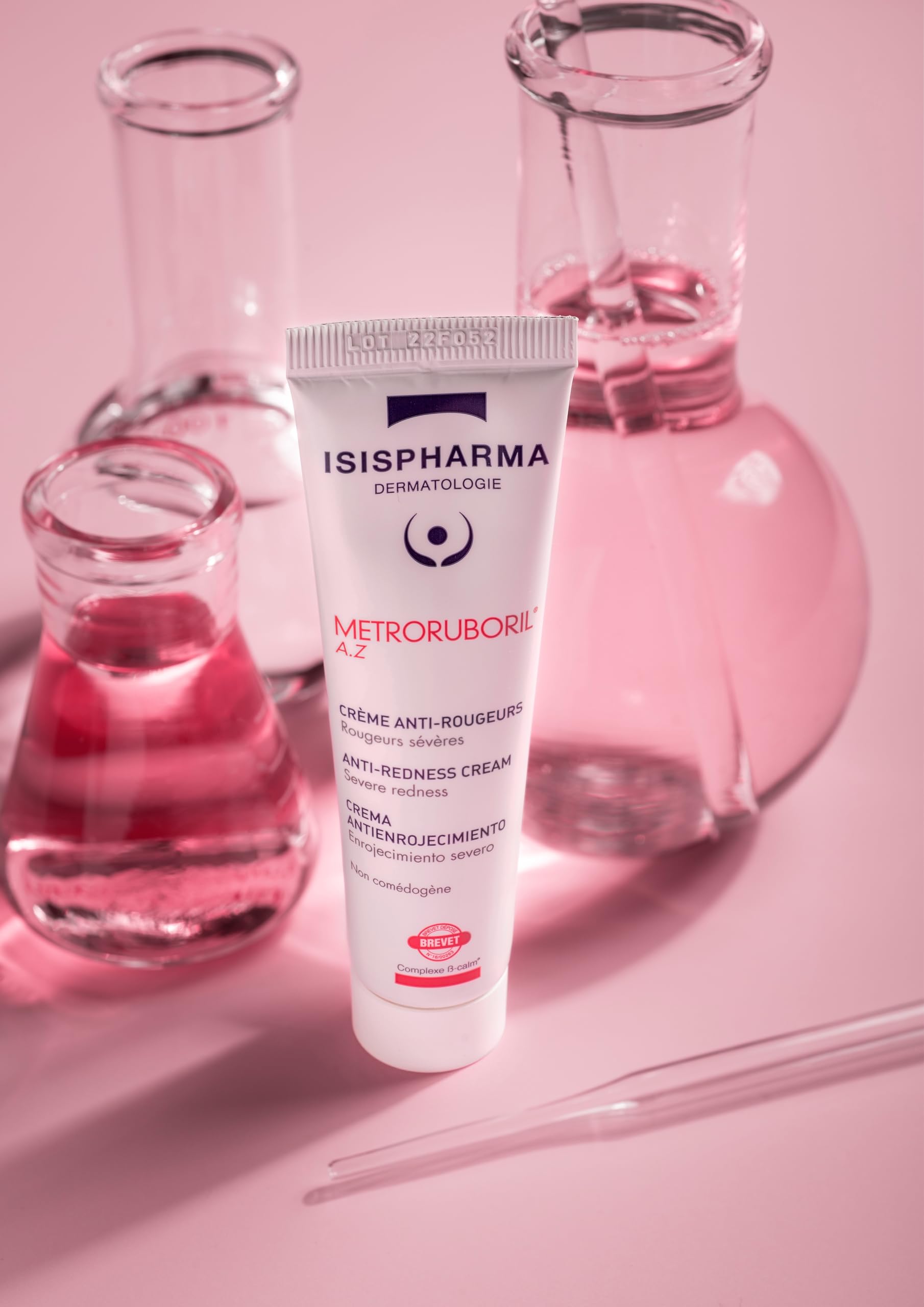 IsisPharma gentle on sensitive skin with redness relief visual.