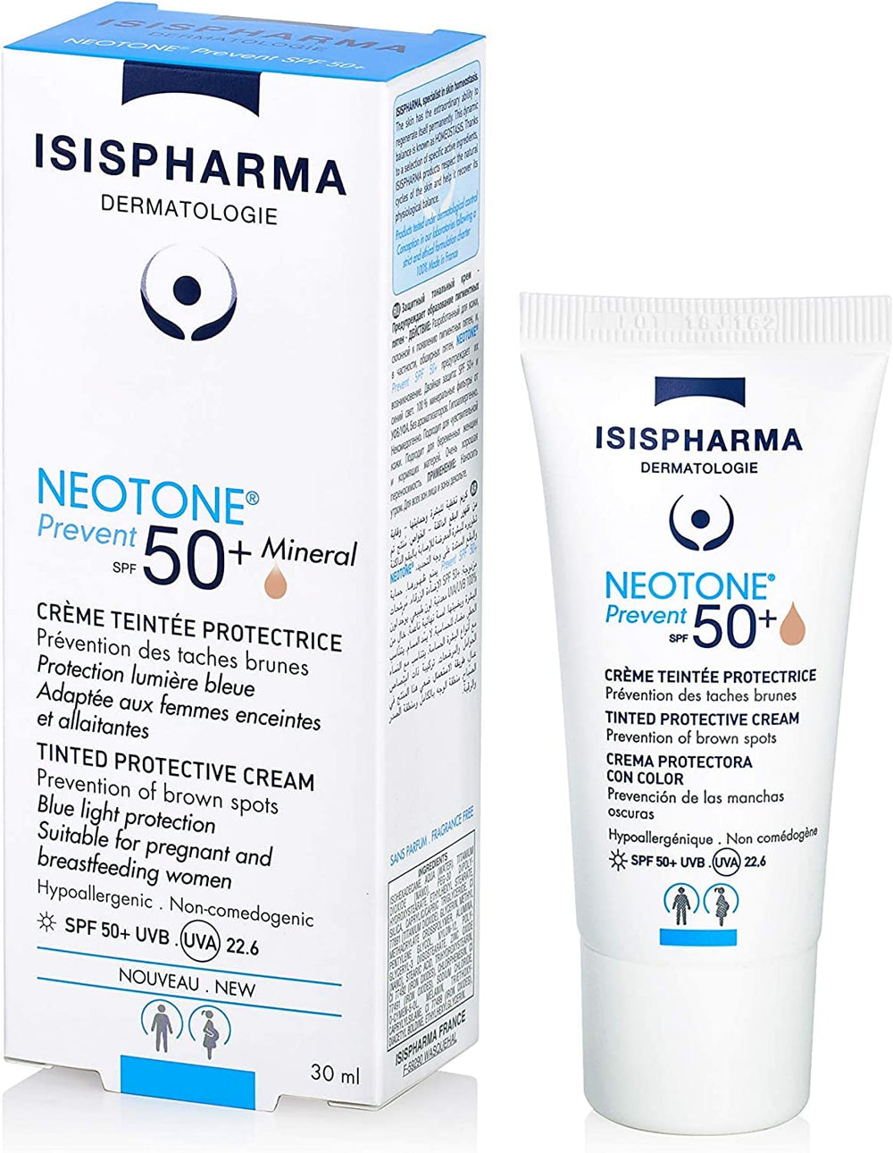 IsisPharma Neotone Prevent SPF 50+ cream texture with hydrating feel.