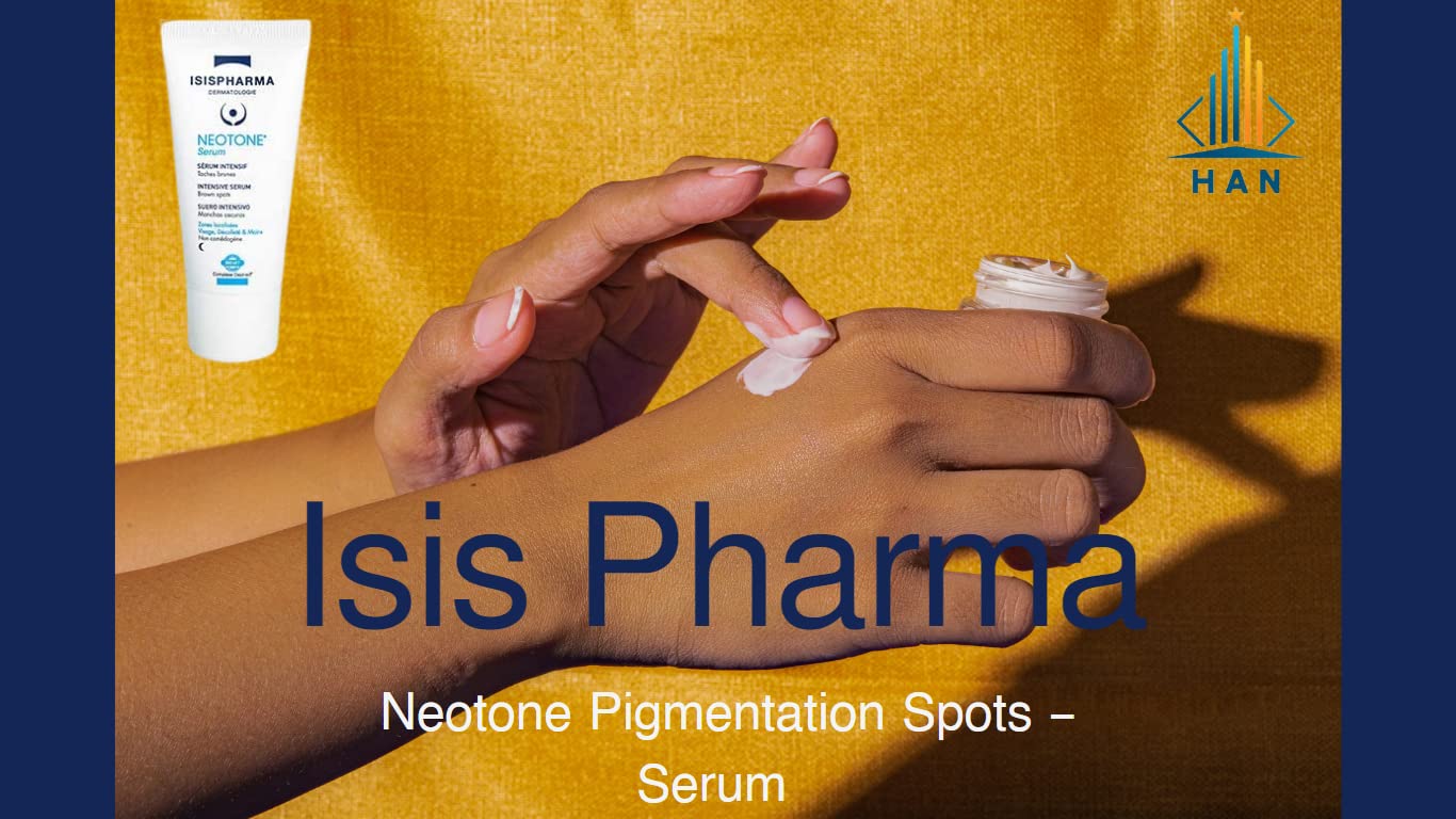 IsisPharma Neotone Serum application tip demonstrates a gentle nightly spot treatment routine.