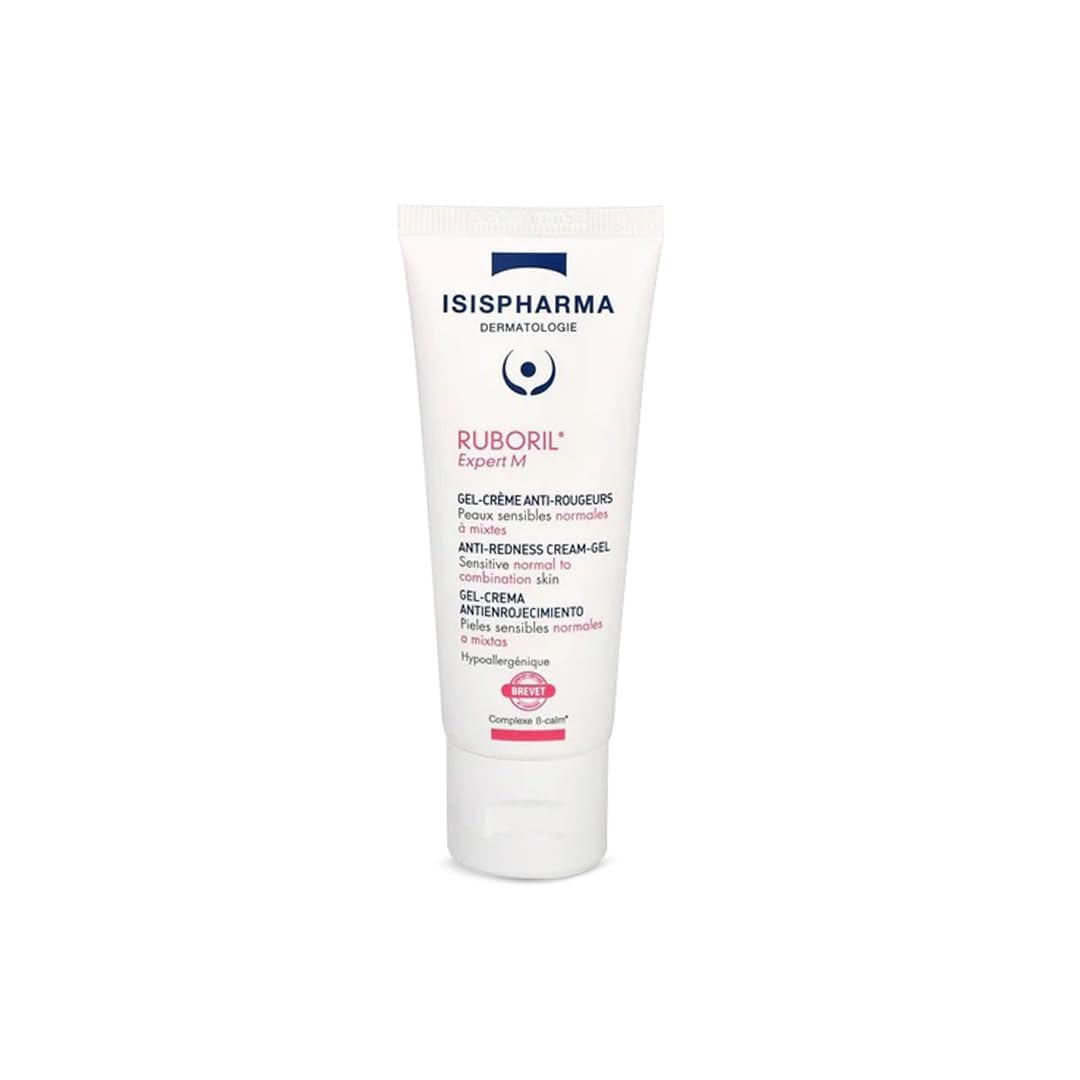 IsisPharma Ruboril Expert M bottle offering gentle anti-redness care for sensitive skin