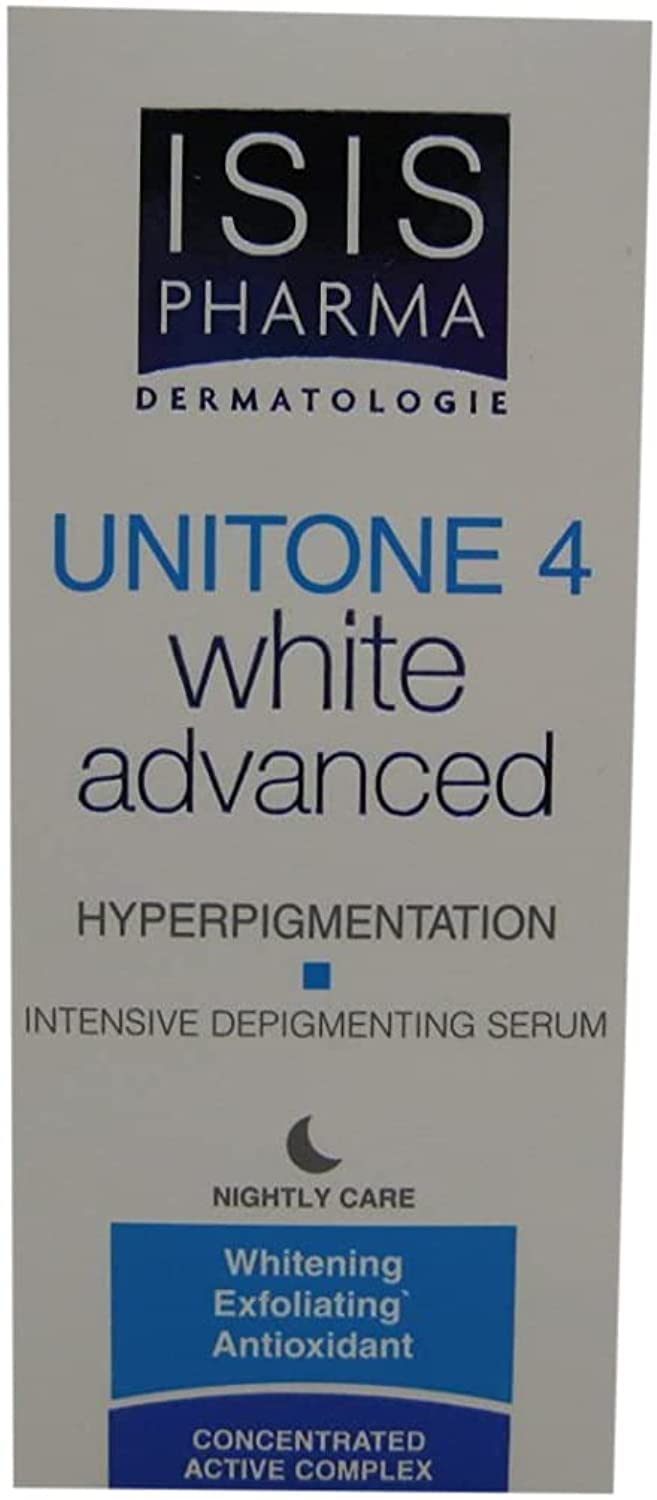 IsisPharma Unitone 4 White Advanced packaging with clean labeling for skincare.