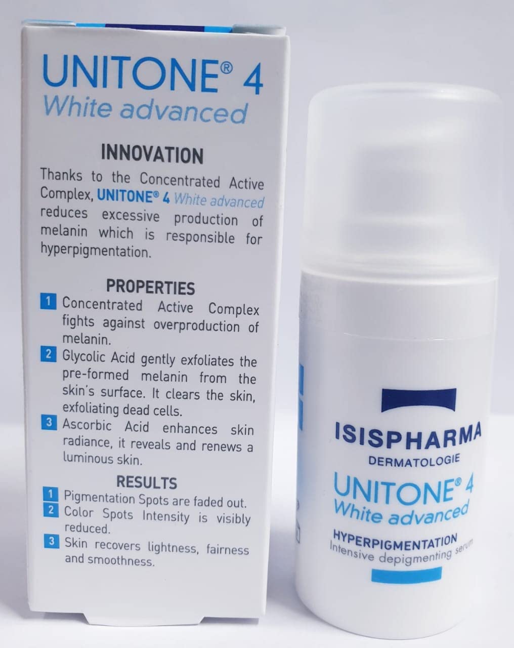 IsisPharma Unitone 4 White Advanced skin glow after use.