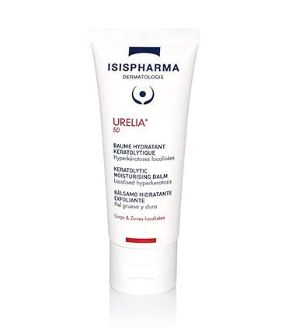 IsisPharma Urelia 50 ingredients close-up highlighting high urea concentration for moisture
