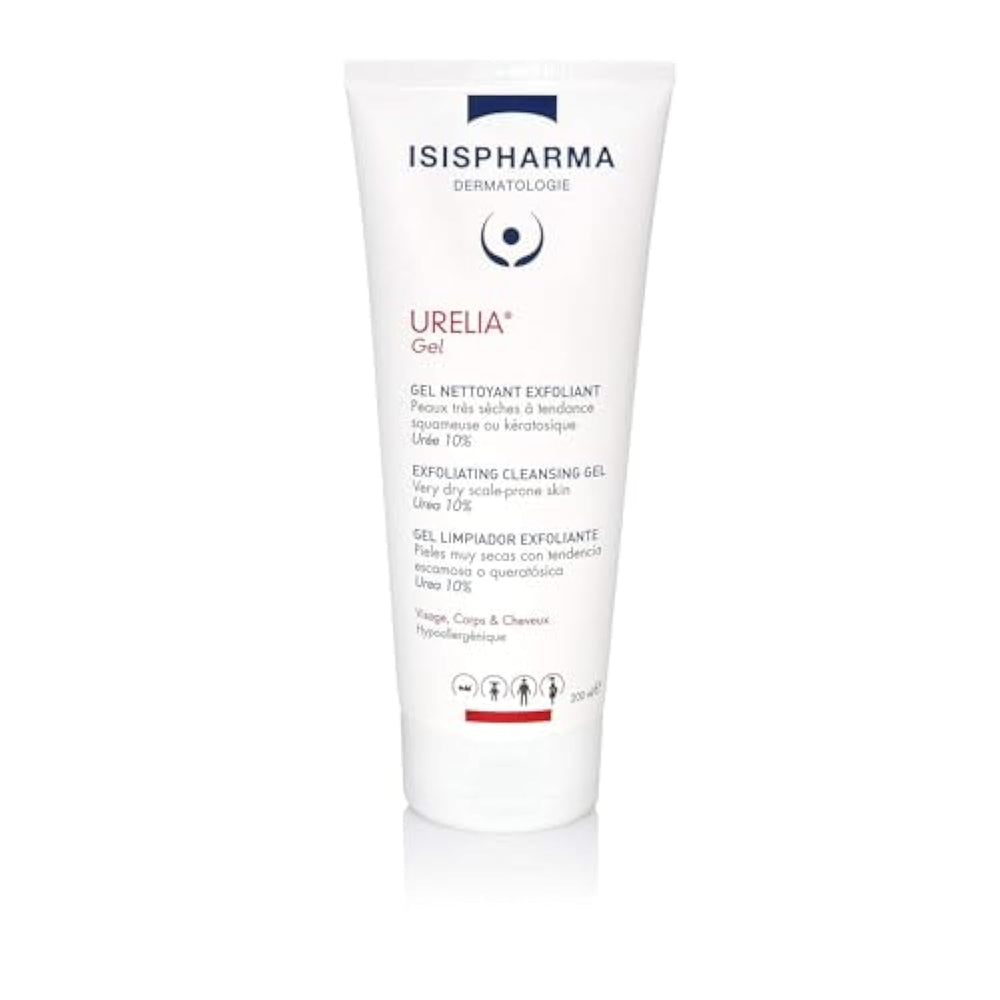 IsisPharma Urelia Gel bottle for gentle body and hair cleansing.