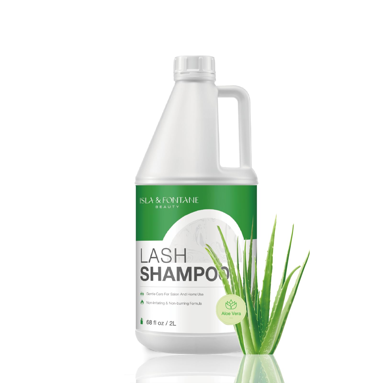 ISLA & FONTANE Lash Shampoo bottle showing 2L size for salon and home use