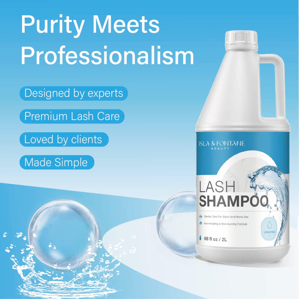 Refill-ready 2L bottle of ISLA & FONTANE Lash Shampoo